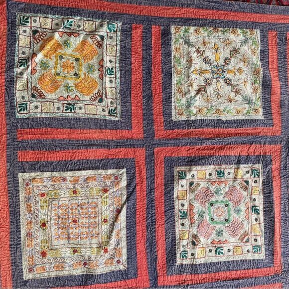 Vintage handmade Indian throw/bedspread - never used - Picture 4 of 12